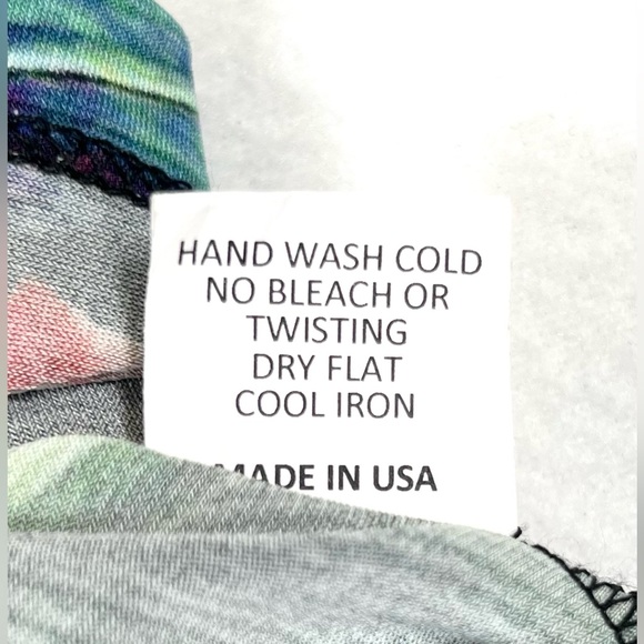 PETIT POIS Women’s 3/4 Sleeve V Neck Top M Mixed‎ Floral Artsy Boho Tropical - Picture 12 of 14